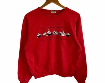 vintage 90s apricot farm by creed sweatshirt big logo jumper pullover backprint funny sweatshirt red