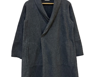 Vintage 90s Issey Miyake Men Overcoat Long Jacket Faded Colour