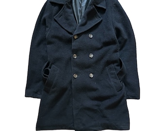 Vintage 90s Archive Y's Yohji Yamamoto Wool Overcoat: Japanese