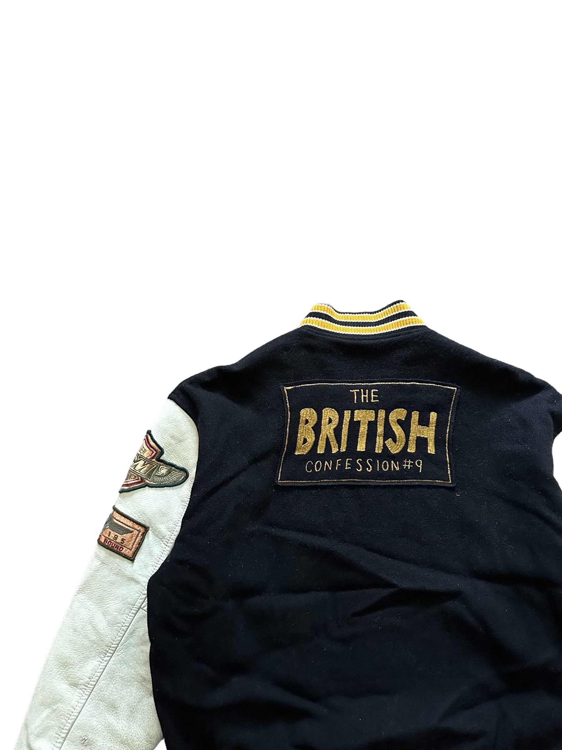 Vintage 90s Stadium Leather Varsity Jacket Wool Leather Sleeves 