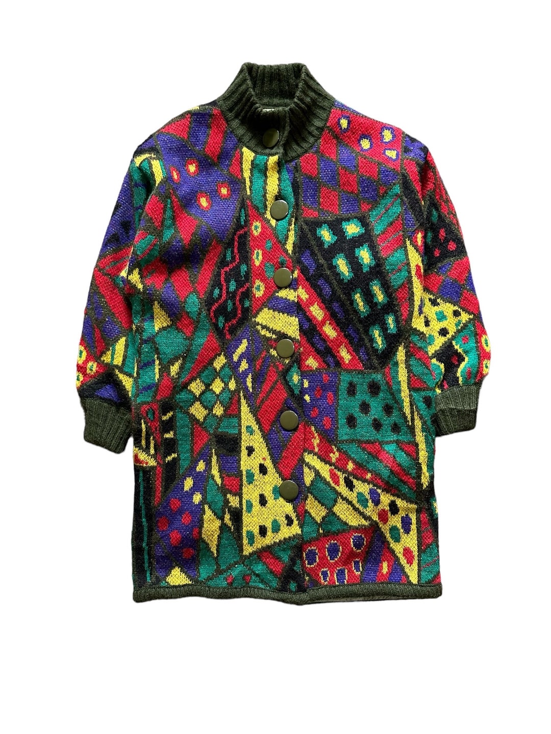 【Vintage】90s Multicolor 100% wool jacket Vintage 90s Japanese Brand Multicolor Wool Winter Jacket - Etsy