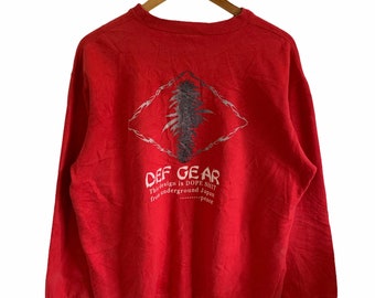 vintage 90s japan streetwear def gear big logo red sweatshirt jumper pullover