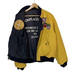 vintage 90s peyton place for men ppfm reverse bomber flight jacket rare design ski nicely faded