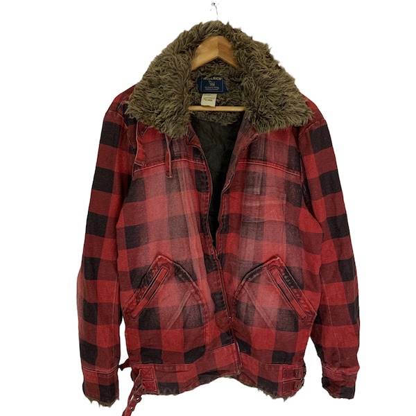 vintage woolrich woolen punk jacket hoodie checkered