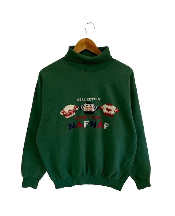 Vintage naf naf collection sweat grand logo broderie logo col