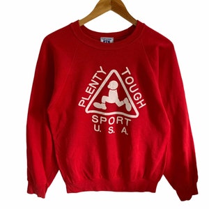 vintage plenty tough sports skateboard sweatshirt big logo made in usa jumper pullover medium size
