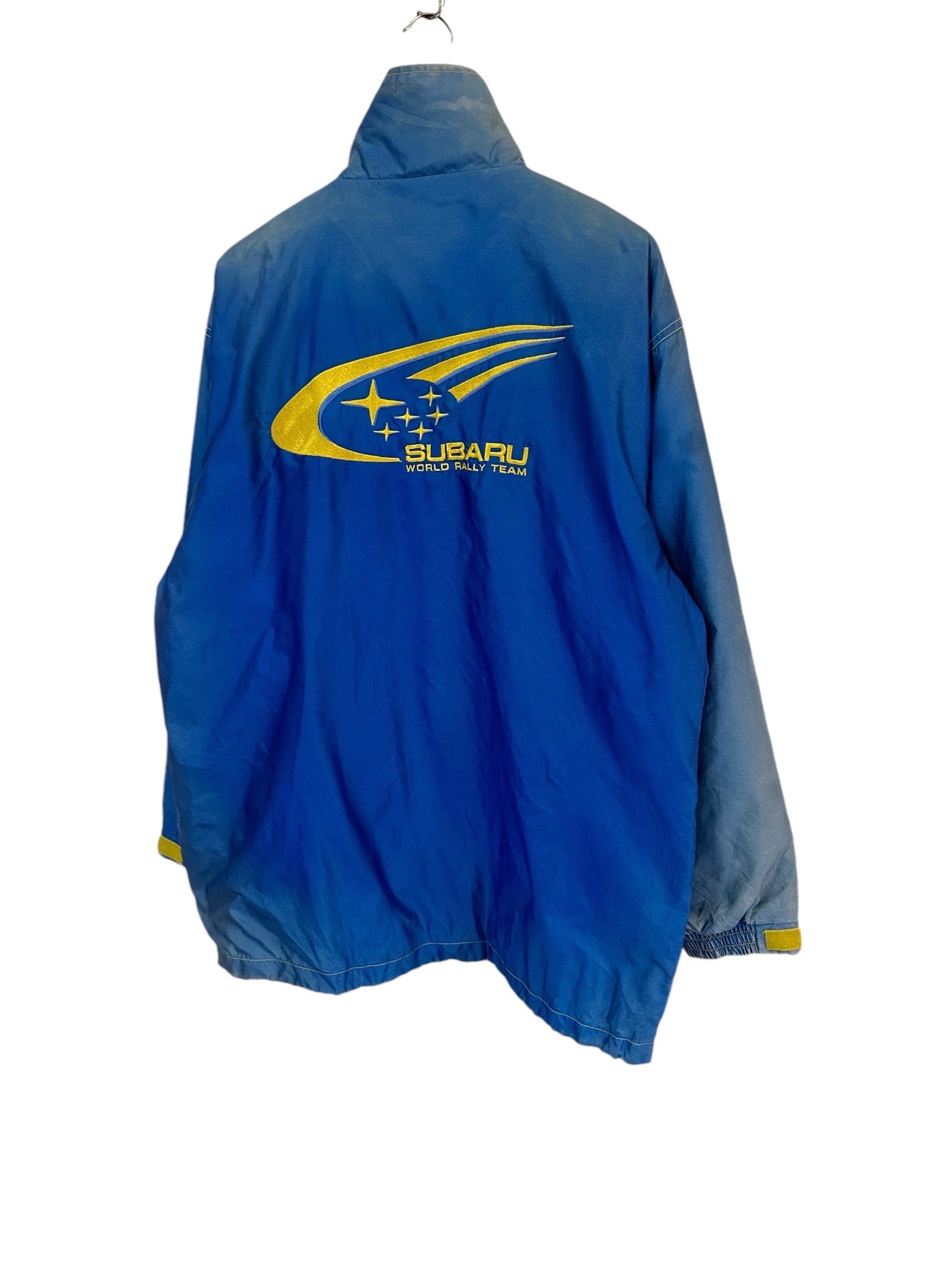 Vintage 90s Subaru Sti Light Jacket Faded Colour Big Logo Rare
