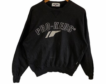 vintage 90s pro keds sweatshirt big embroidery logo jumper pullover large size vintage fashion style hip hop swag