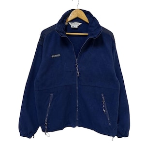 vintage columbia sportswear fleece jacket zipper navy blue