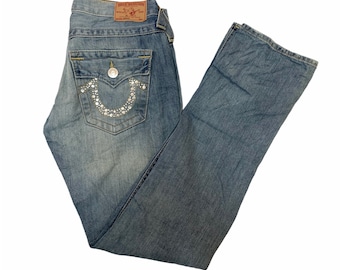 Vintage 90-tals True Religion-sektion Jordan tillverkad i USA True Japan denimmode för kvinnor jeansbyxor