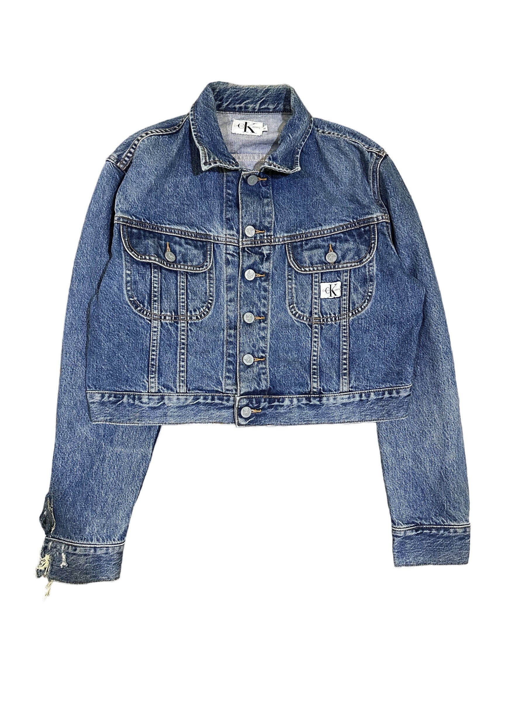 Vintage 90s Calvin Klein Cropped Denim Jacket Made in Usa Vintage 90s Calvin Klein Cropped Denim Jacket Made in Usa