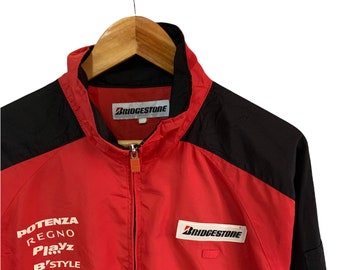 Vintage Bridgestone Windbreaker Jacket Big Logo Fashion Racing