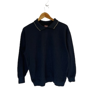 vintage 90s plain sweatshirt rogi sportswear collar sweatshirt jumper pullover lace made in usa