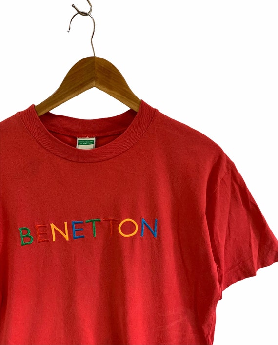 Vintage 90s Benetton Tshirt Spellout Logo Colourful Logo Made in Italy United  Colours of Benetton - Etsy