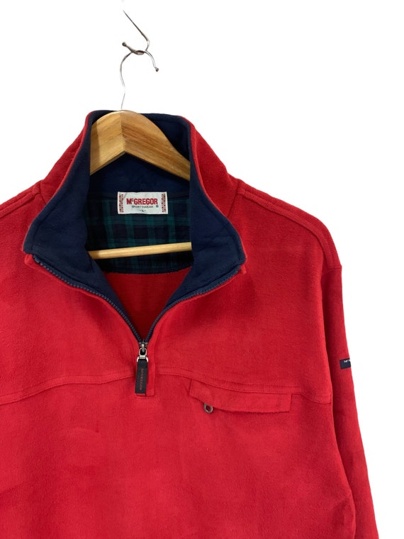 Vintage 90s Mcgregor Sweatshirt Half Zip Jumper Pullover Red Vintage 90s Mcgregor Sweatshirt Half Zip Jumper Pullover Red