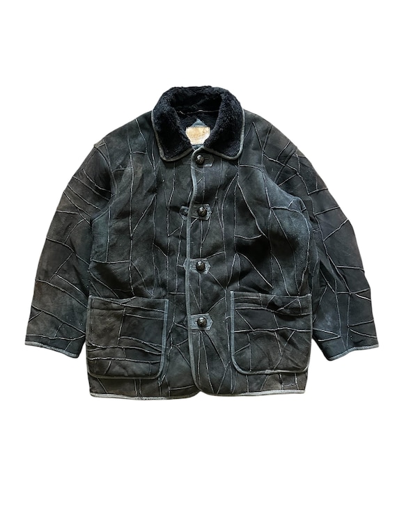 Vintage 90s Hai Sporting Gear Leather Suede Jacket Patches