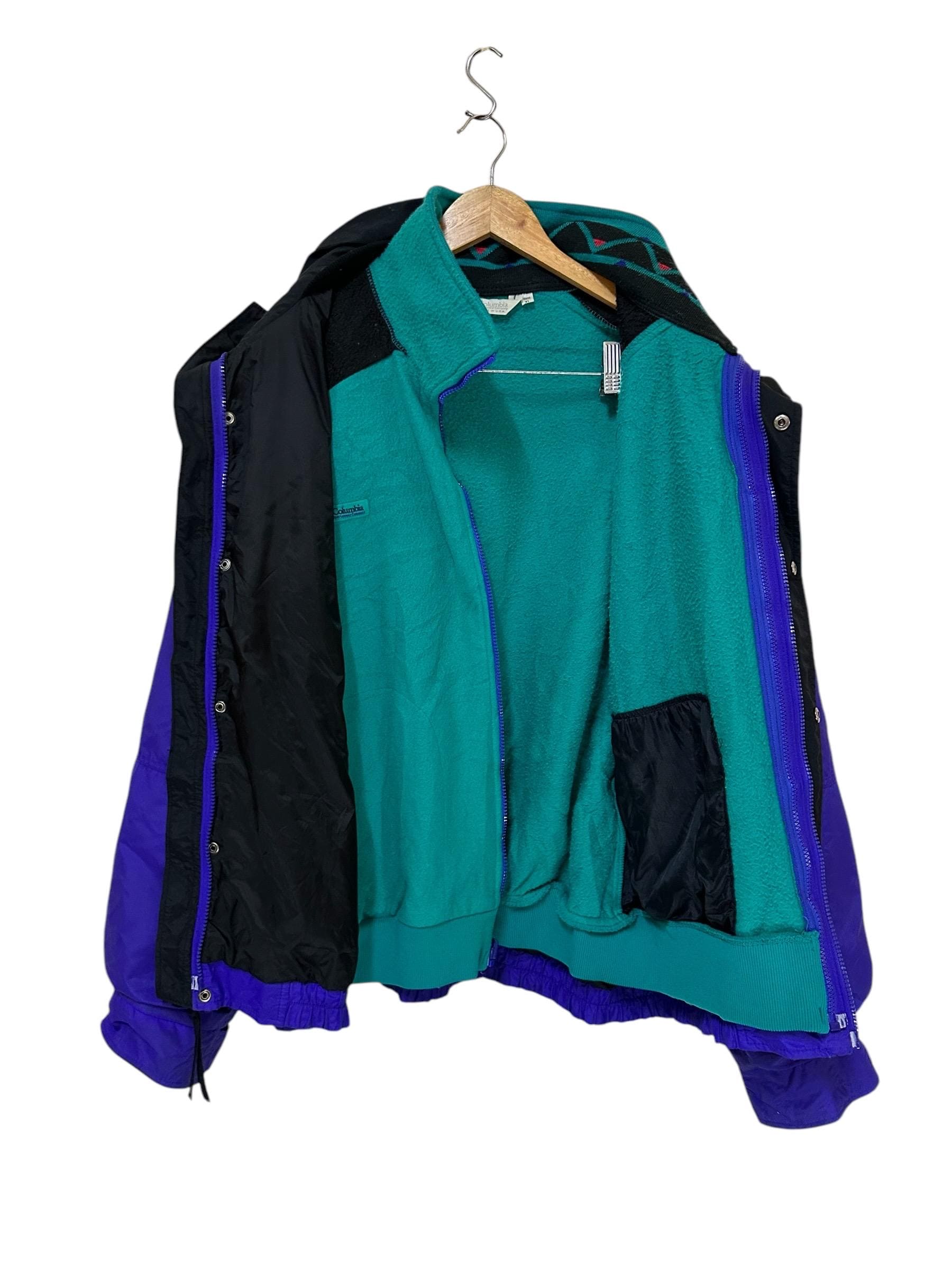 Veste Columbia Bomber Matelassée Polaire - Vintage 1990s - Vert Mousse - Taille L
