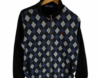 vintage kangol sweater full zip large size small embroidery logo pullover united kingdom style