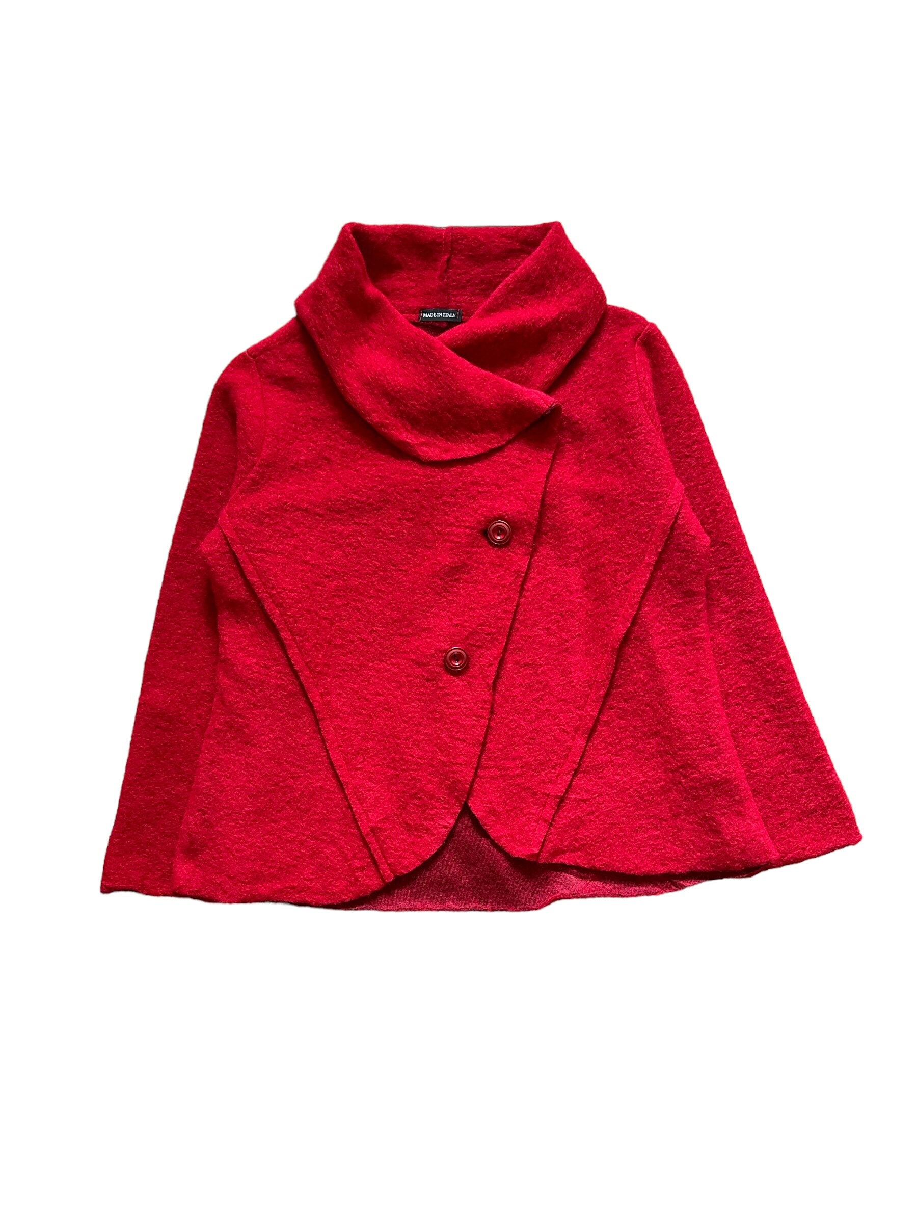 ジャケット・アウター wool jacket / short coat 90s Vintage 90s Wool Car Short Coat Women Jacket Made in Italy - Etsy
