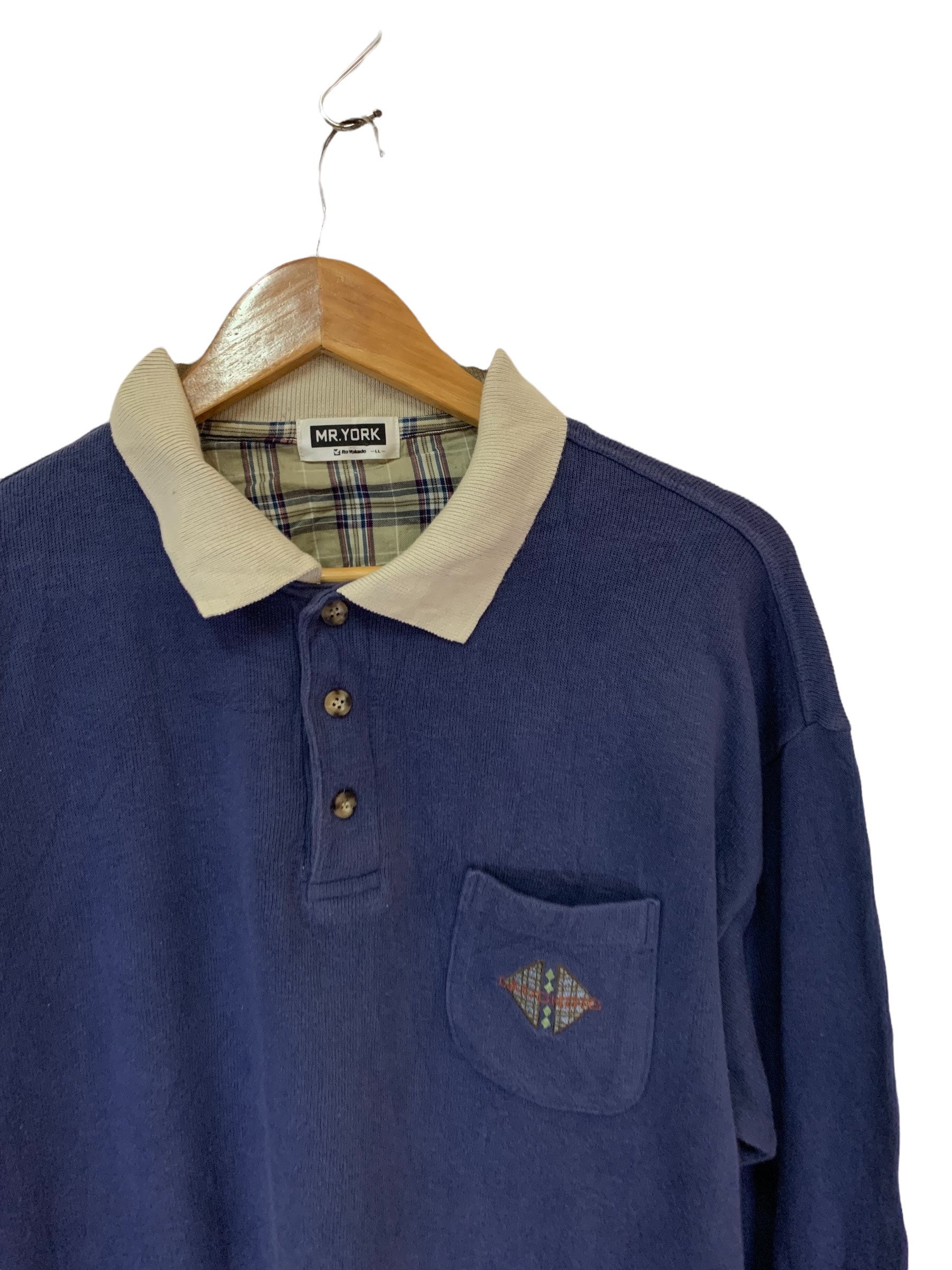 Vintage Mr York Sweatshirt Collar Big Logo Jumper Pullover Retro ...