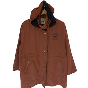 vintage beverly hills polo club down jacket hoodie down button jacket