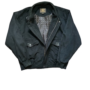 vintage mens jacket suede double pocket black casual jacket