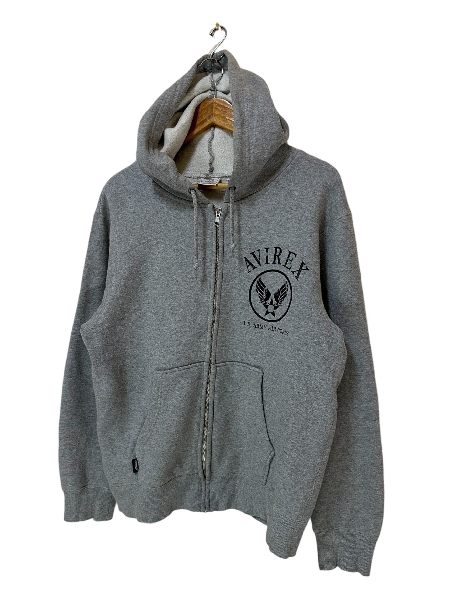 Vintage Army Military Athletic Distressed 70s 80s Gray Hoody
