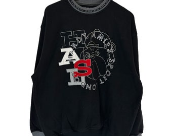 Rare Hardy Amies Sport Sweatshirt Embroidery Big Logo Half Zip 