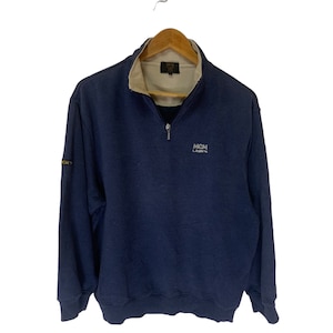 vintage mcm sweatshirt half zip jumper pullover small embroidery logo