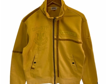 vintage avirex sweater big logo vislon zip jumper pullover USAF full zip army jacket