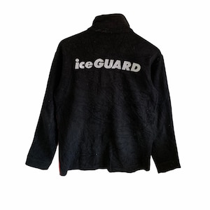 vintage 90s yokohama ice guard fleece full zipped jumper pullover medium asia size big logo embroidery
