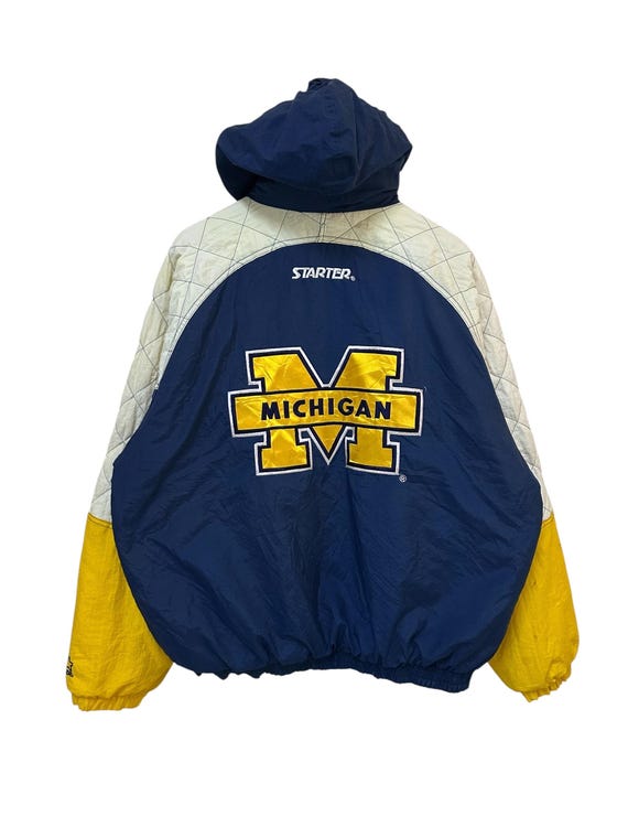 Vintage 90s Starter Michigan Winter Jacket Big Logo Full Zipper