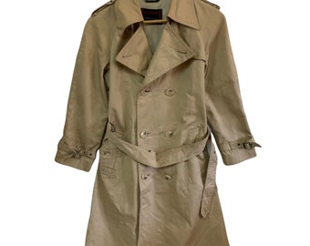 vintage 90s mcgregor sportswear overcoat trench coat double breast rare fashion vintage khaki