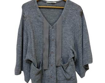 vintage 90s limi feu asymmetrical cardigan women jacket shirts