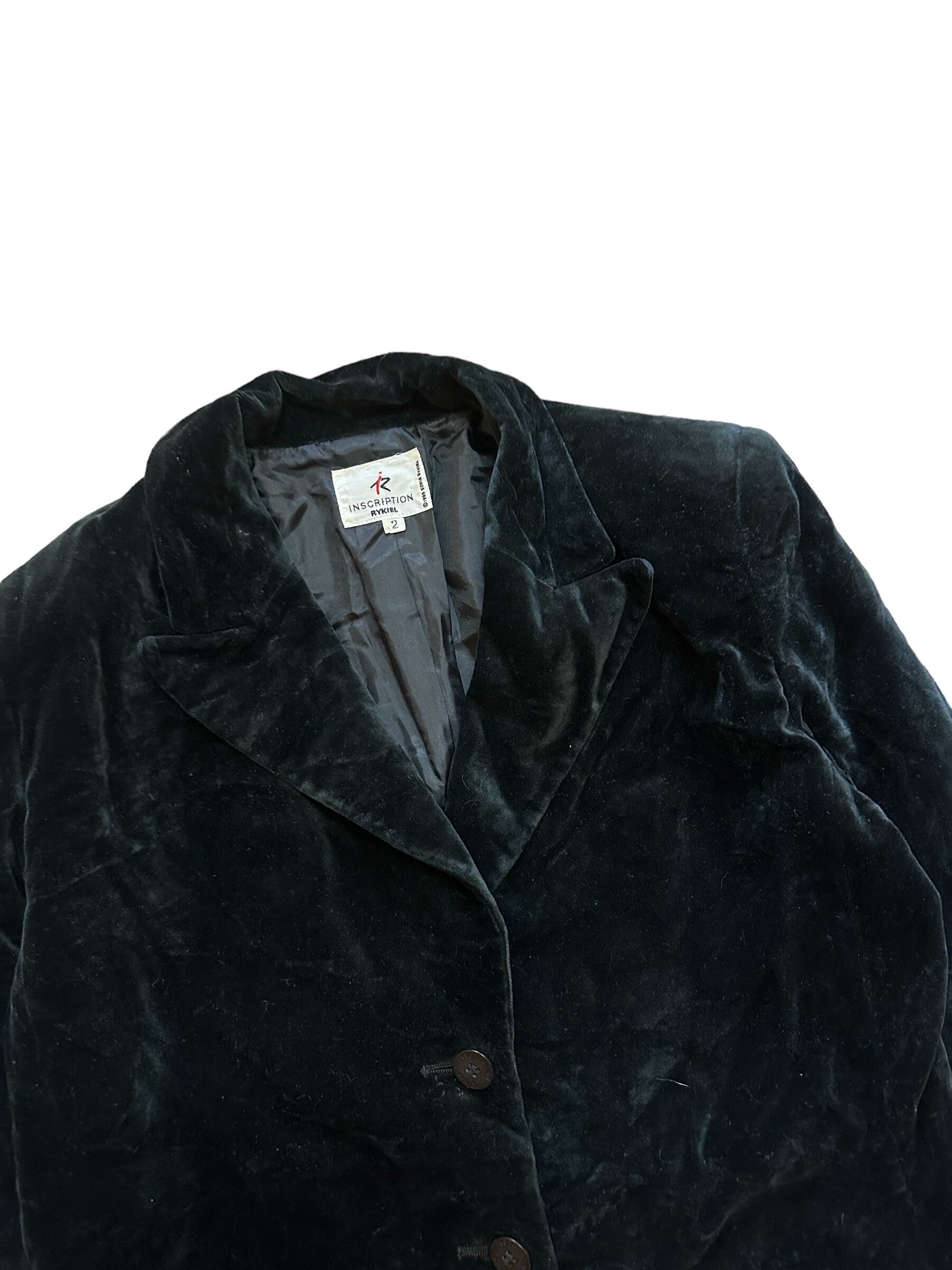 Vintage Sonia Rykiel Inscription Velvet Jacket Medium Top