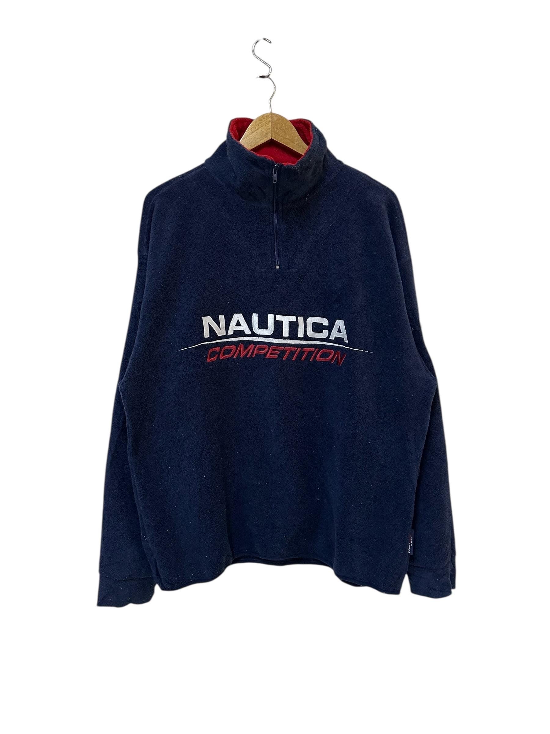 【激珍品 美品】高機能 フルジップ【XL】USA NAUTICA スノーパンツ Vintage 90s Nautica Competition Sweatshirt Half Zipper Fleece