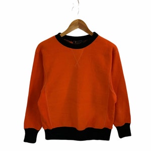 vintage 90s plain sweatshirt jumper pullover orang black colour usa sweatshirt fashion hip hop swag