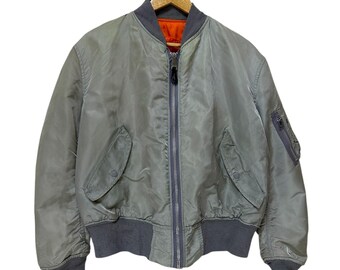 Vintage 80s Alpha Bomber Jacket Flight Jacket Made in Usa Ideal