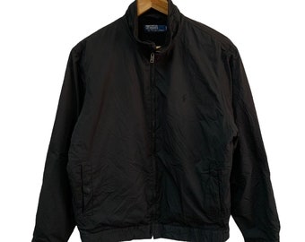 vintage black polo ralph lauren jacket small polo pony large size