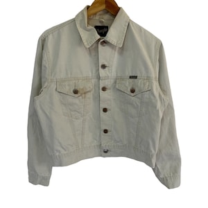 vintage 90s wrangler trucker denim jacket made in japan