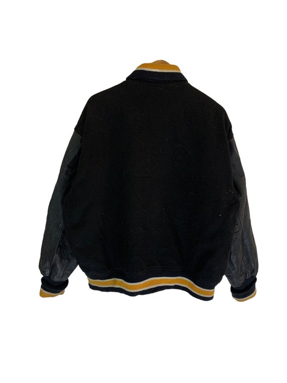 vintage suntory malts beer varsity jacket leather woo… Gem