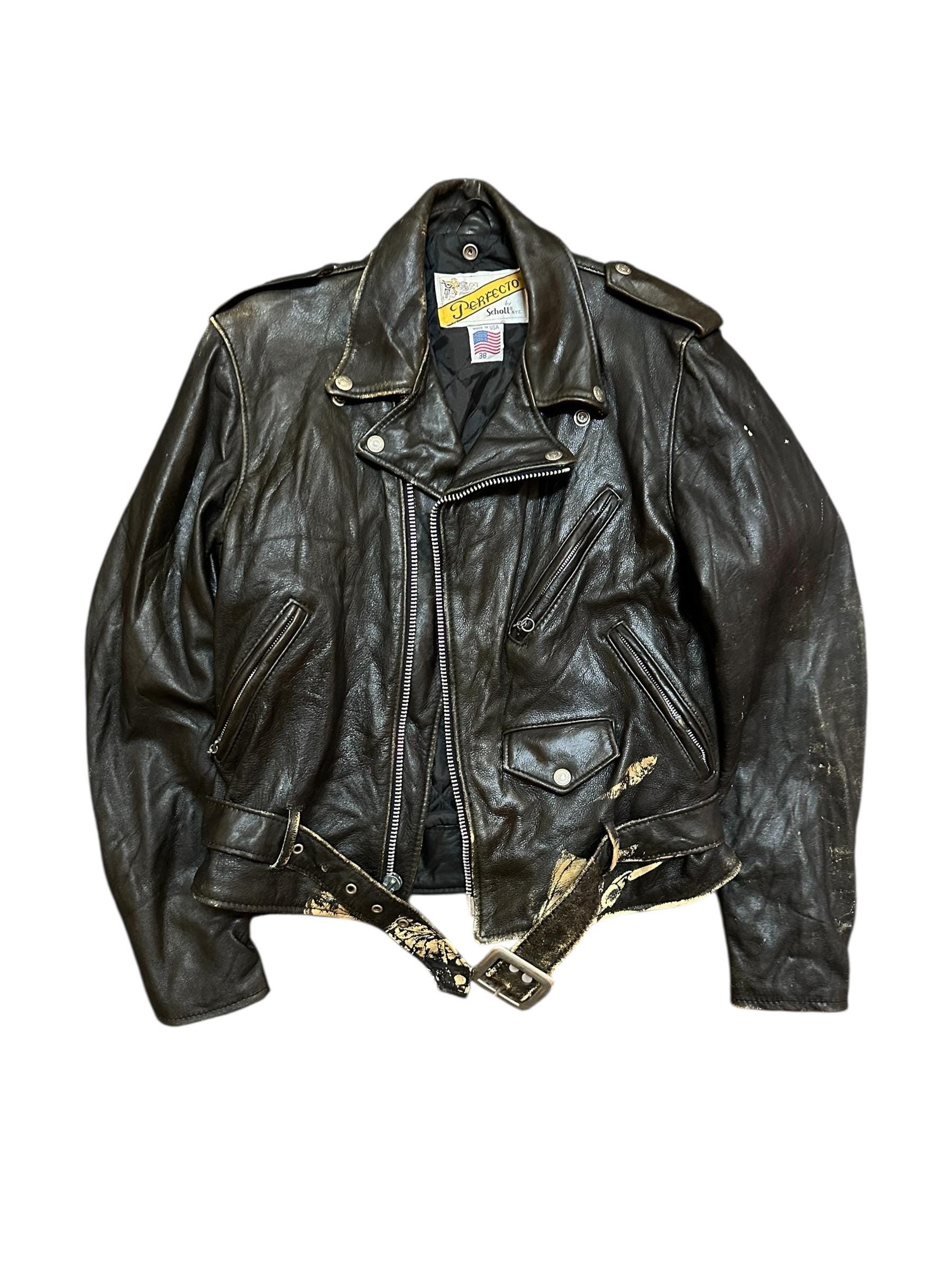 Vintage 80s perfecto by schott jacket riding jacket leather size