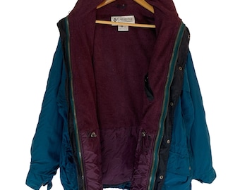 ジャケット・アウター 90s columbia convert jacket Vintage 90s Columbia Convert Ski Jacket: Green Fleece-lined Nylon