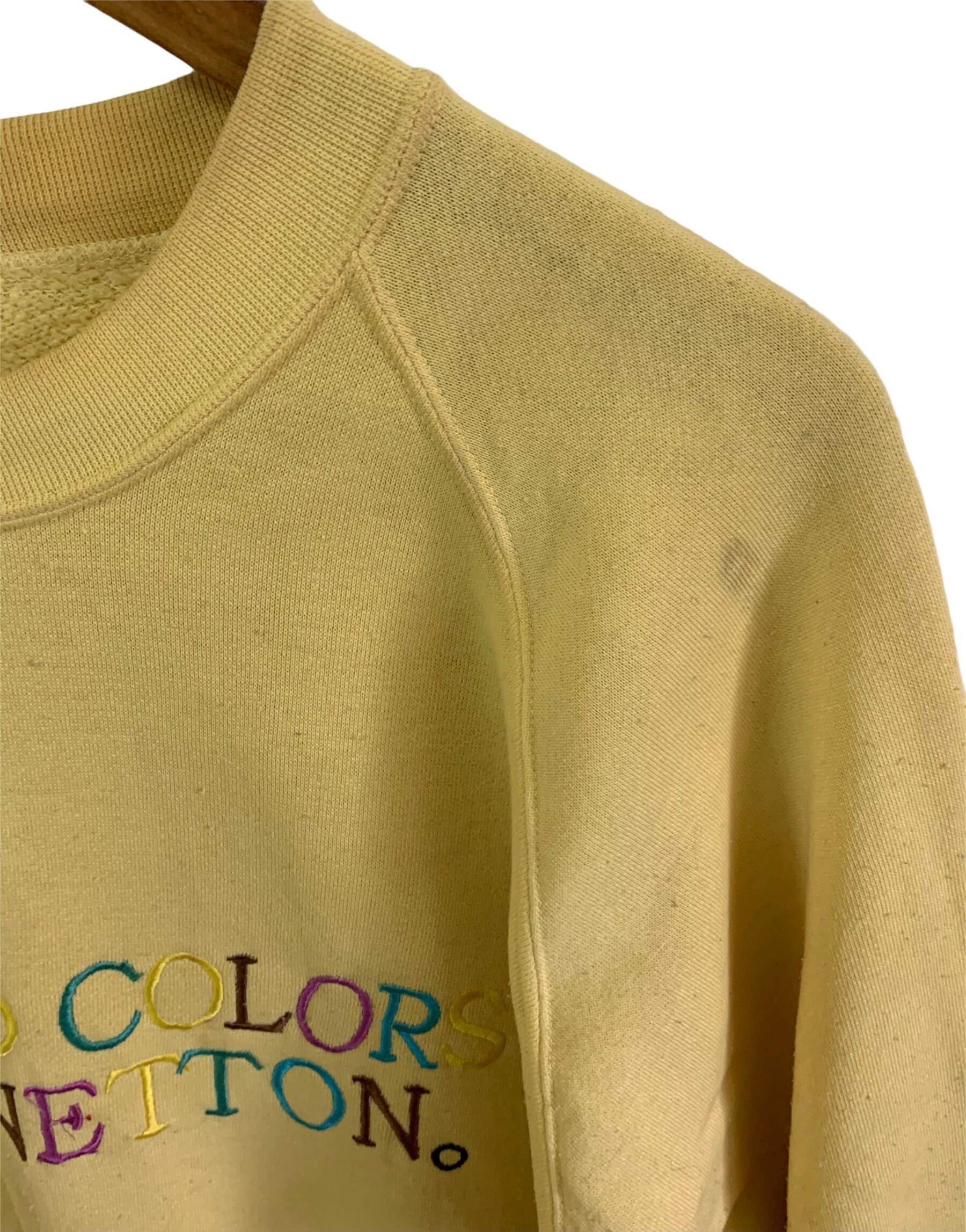 Sweat Vintage United Colors Of Benetton Vert Pour Enfant, Motif Graphique, Taille M (12 Ans) – Coupe Classique Et Confortable