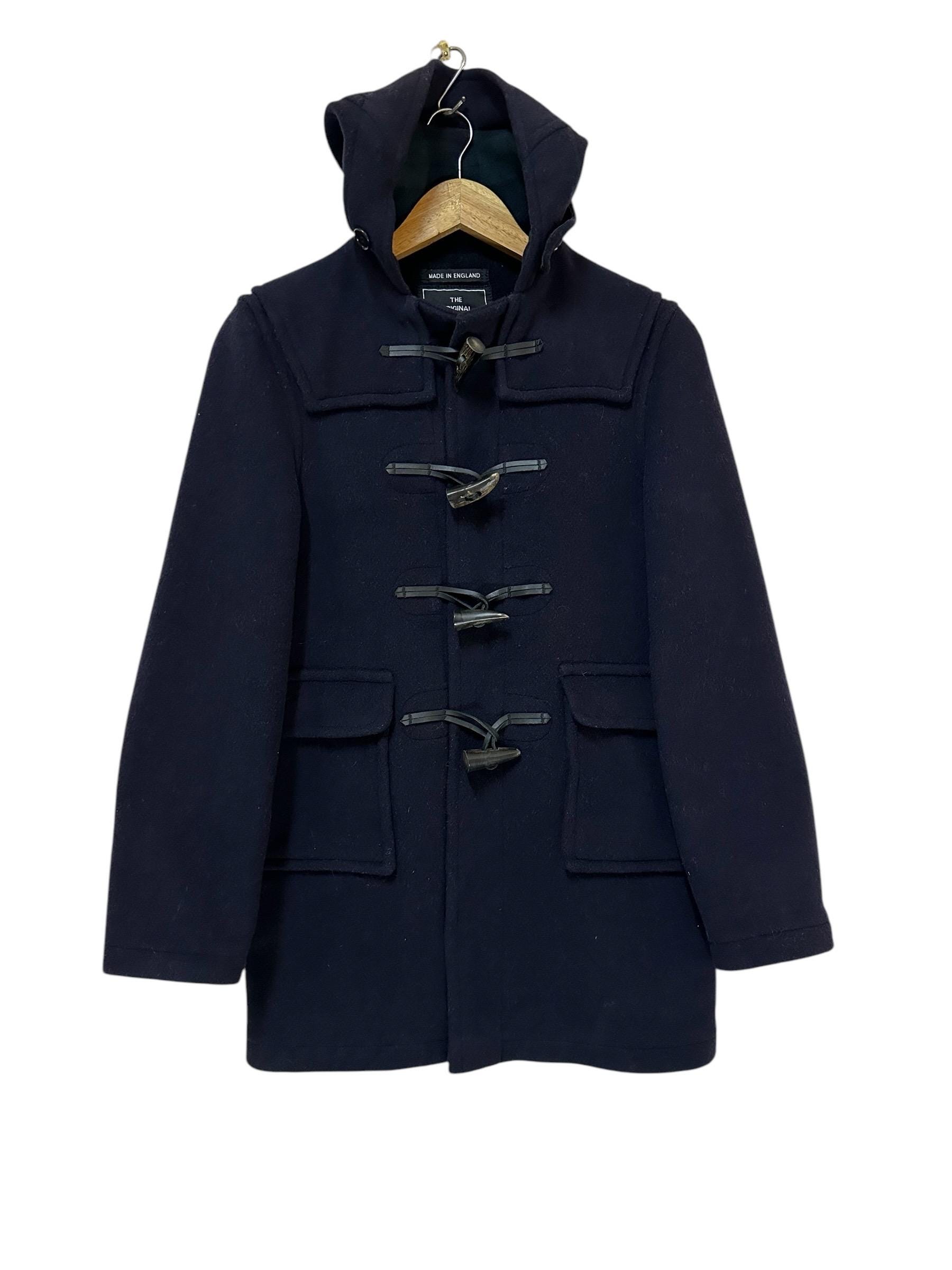 Mens Car Coats Vintage Wool Blend Duffle Coat - Mid-Length