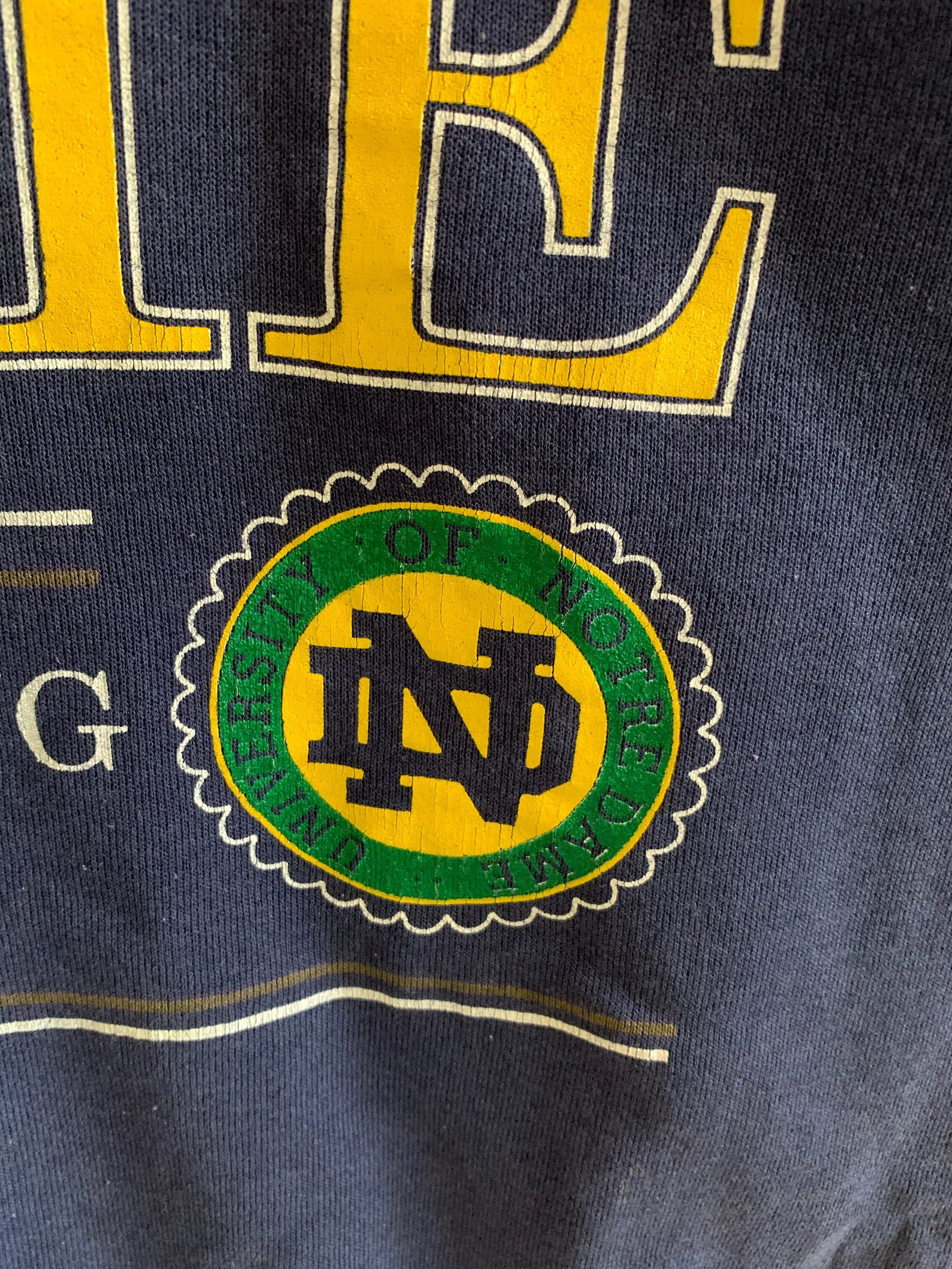 Vintage University of Notre Dame Sweatshirt Big Logo Tag Hanes - Etsy