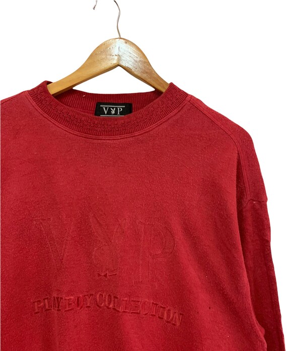 Vintage Playboy Collection Sweatshirt Big Logo Embroidery Red Playboy Sweatshirt Knit Style Fashion Large Size Sweatshirt Etsy Ireland