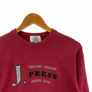 vintage 90s j press sweatshirt big logo embroidery logo medium size jumper pullover j.press united states