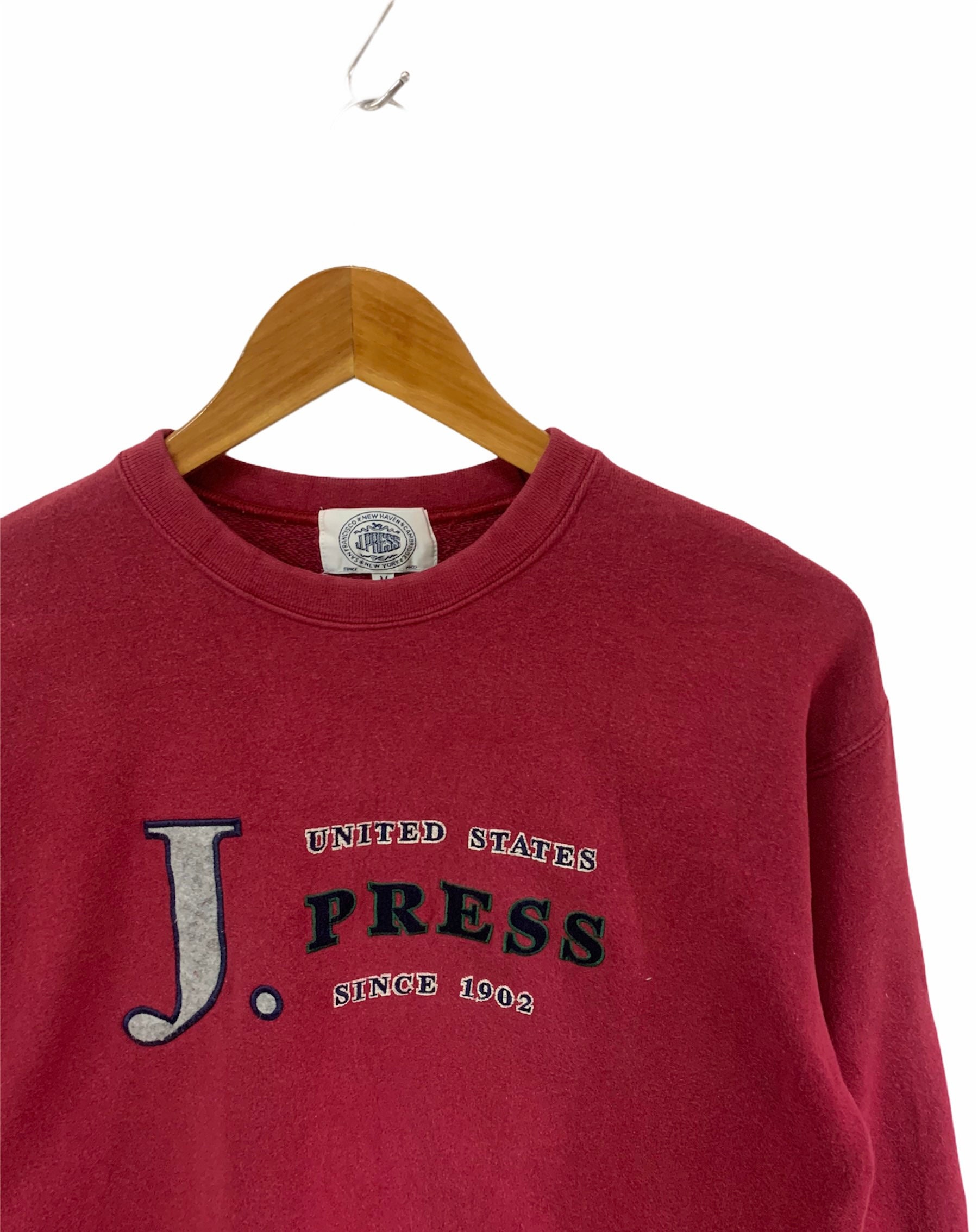 vintage 90s j press sweatshirt big logo embroidery logo medium size jumper pullover j.press united states
