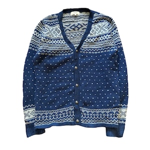 Chaqueta de lana navajo con cárdigan vintage Beams, ropa de abrigo de moda